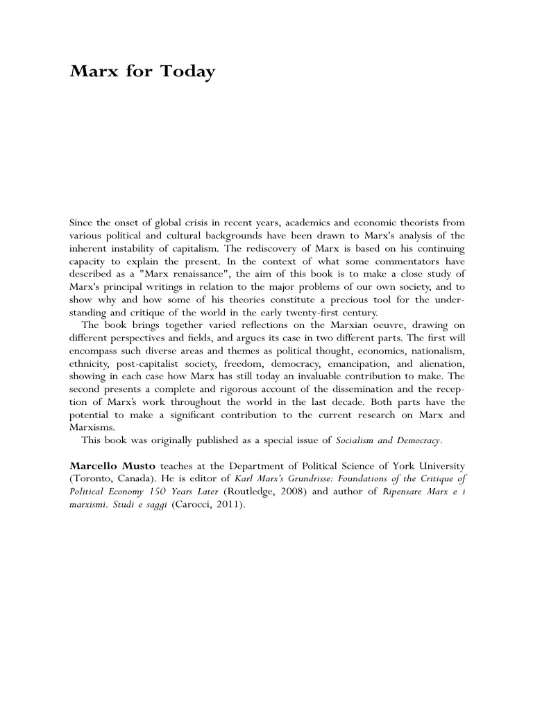 Rediscovering Marx's Relevance Today | PDF | Marxism | Karl Marx