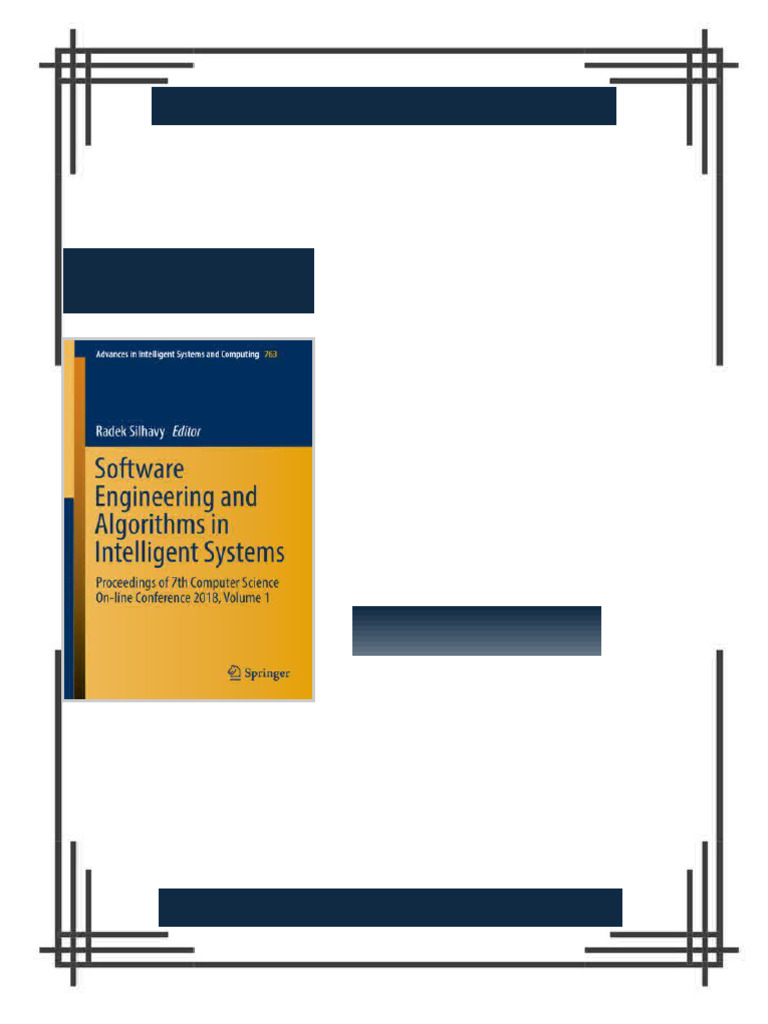 Software Engineering and Algorithms in Intelligent Systems Radek ...
