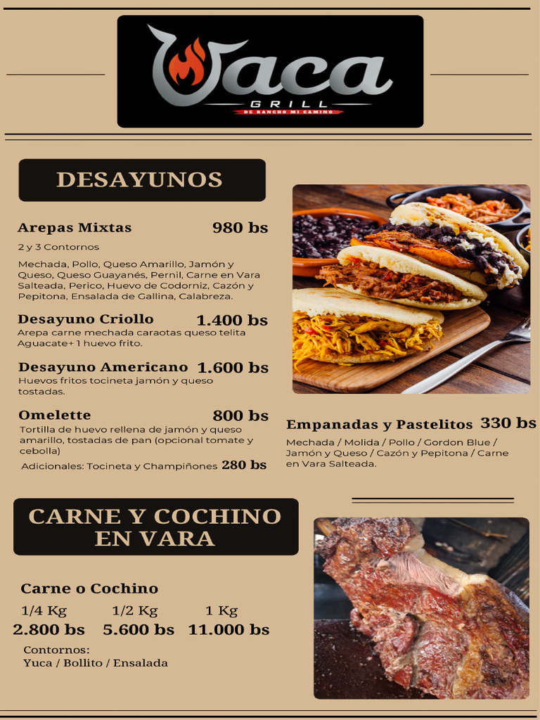 Vaca Grill Menu Impreso 111125 | PDF