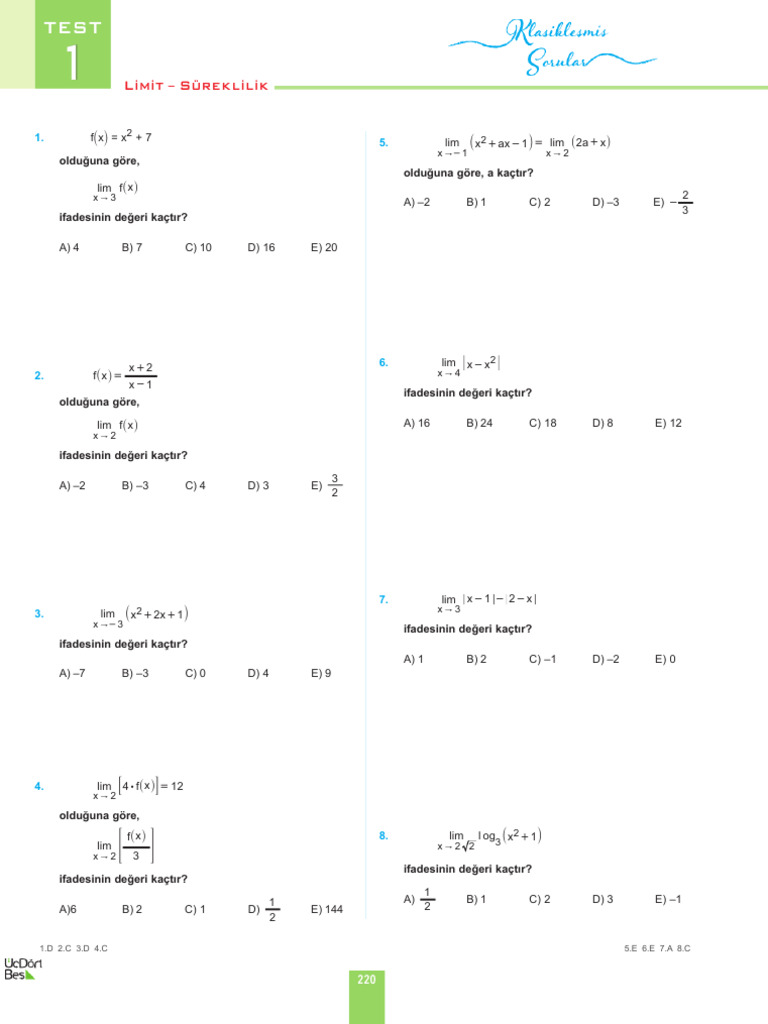 9 - Limit Ve Süreklilik | PDF