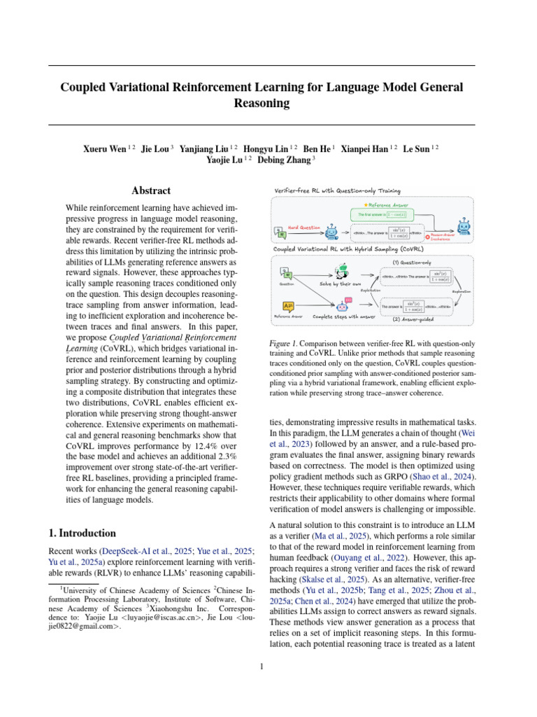 Coupled Variational RL for Language Reasoning | PDF | Statistical ...