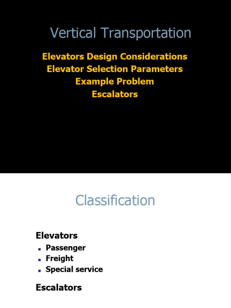 Elevator Design and Selection Guide | PDF | Elevator | Transport