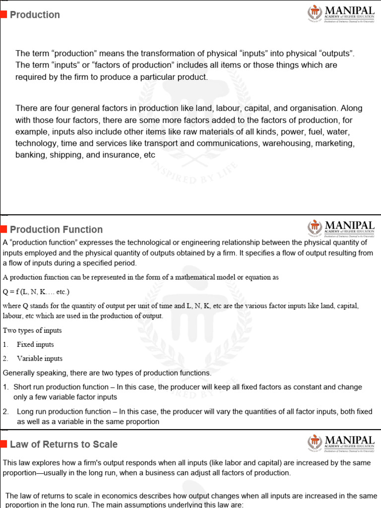 Understanding Production and Cost Analysis | PDF | Cost–Benefit ...