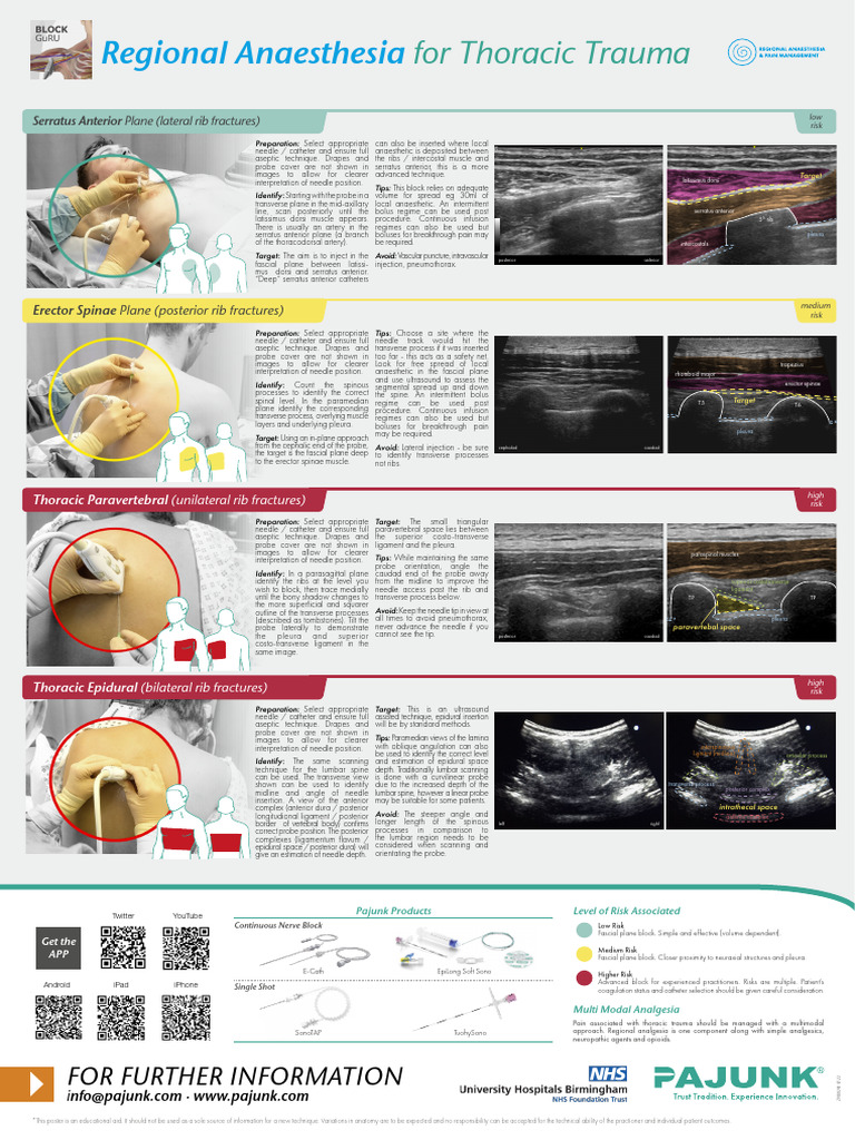 Regional Anesthesia Techniques for Thoracic Trauma | PDF | Analgesic ...