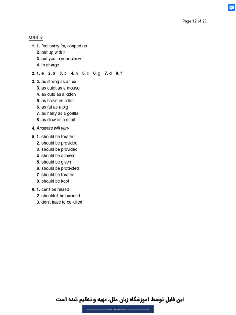 Summit 1B Work Book 3rd Edition Answer Key Melalinstitute.com | PDF ...