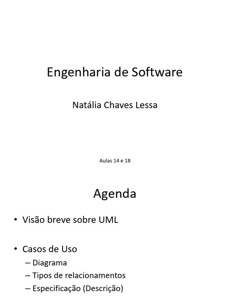 UML e Casos de Uso em Engenharia de Software | PDF | Linguagem de ...