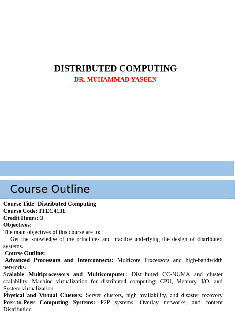 Distributed Computing Course Outline | PDF | Computer Network ...