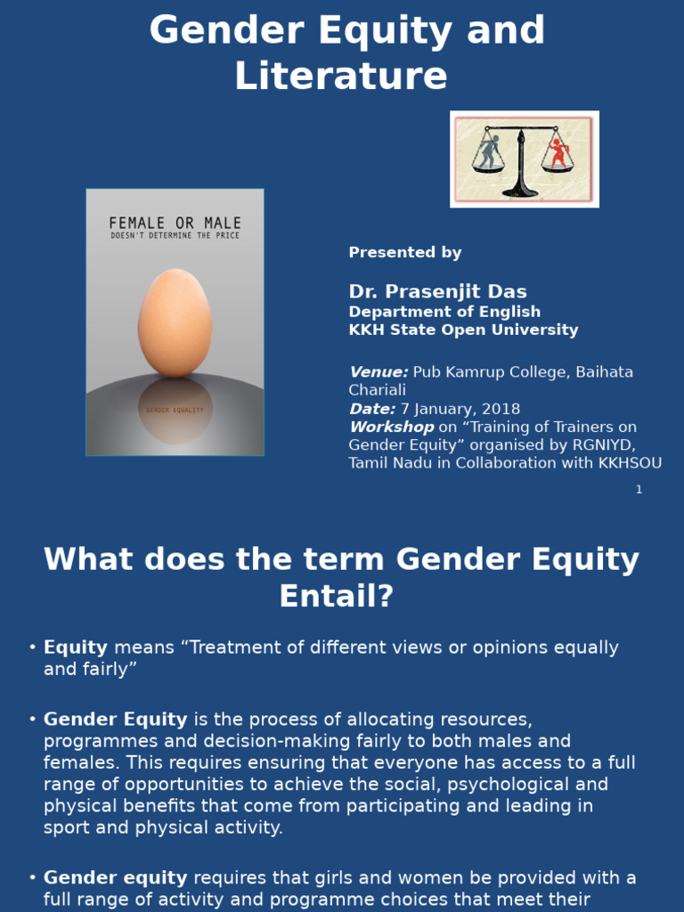 Gender Equity in Literature Workshop | PDF | Gender | Gender Studies