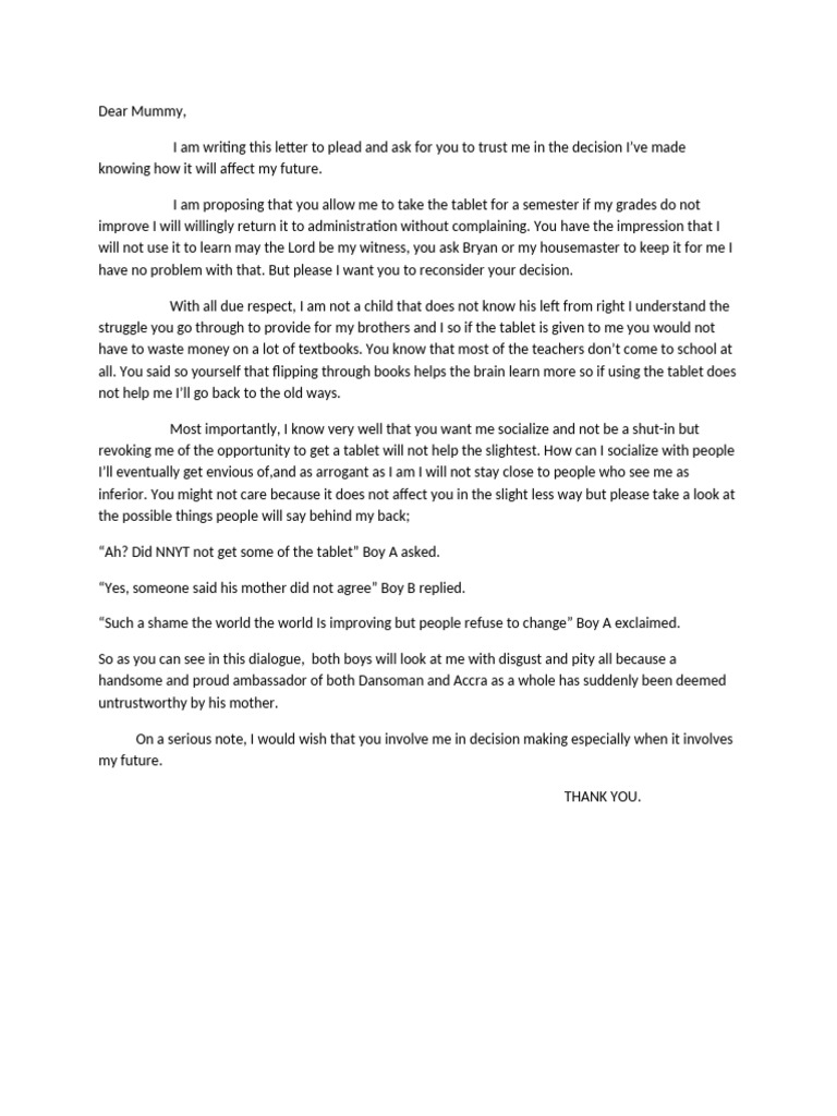 Letter to My Mother | PDF