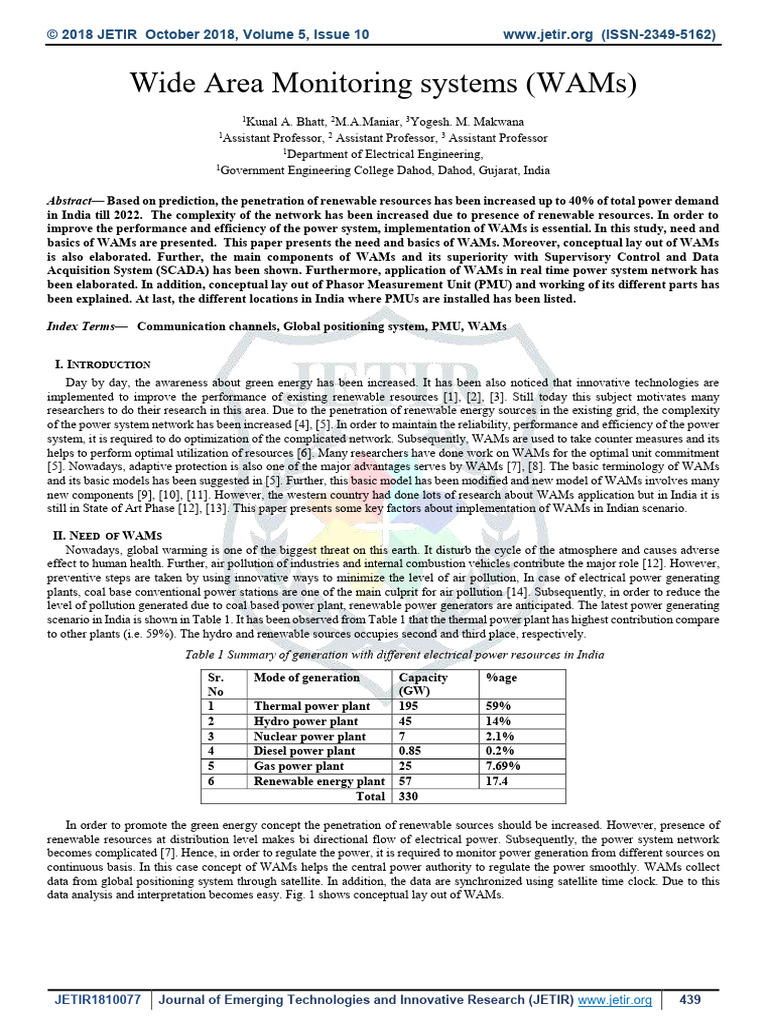 Overview of Wide Area Monitoring Systems | PDF | Electricity | Power ...