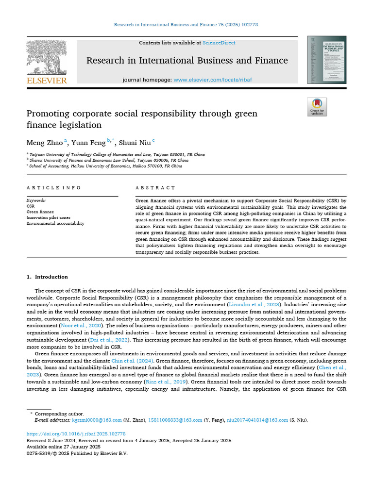 1-s2.0-S0275531925000340-main | PDF | Corporate Social Responsibility ...