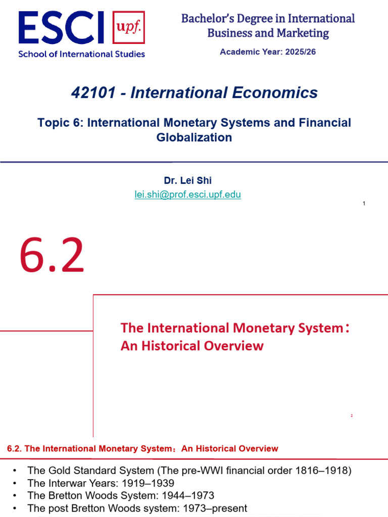 History of International Monetary Systems | PDF | Bretton Woods System ...