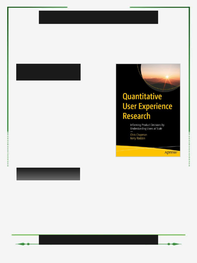 Quantitative User Experience Research: Informing Product Decisions by ...