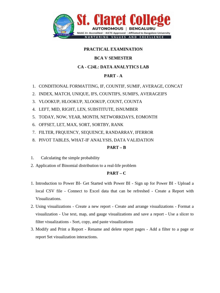 BCA V Semester Data Analytics Lab Guide | PDF
