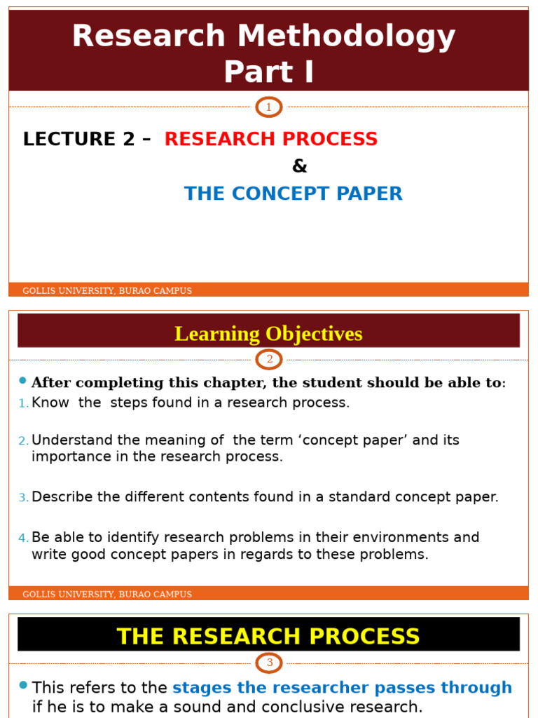 Research Process and Concept Paper Guide | PDF | Methodology | Goal