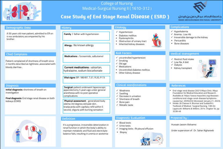 End Stage Renal Disease Case Study | PDF | Kidney | Chronic Kidney Disease