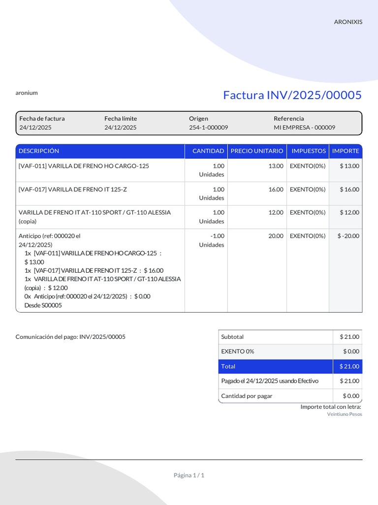 Inv 2025 00005 | PDF