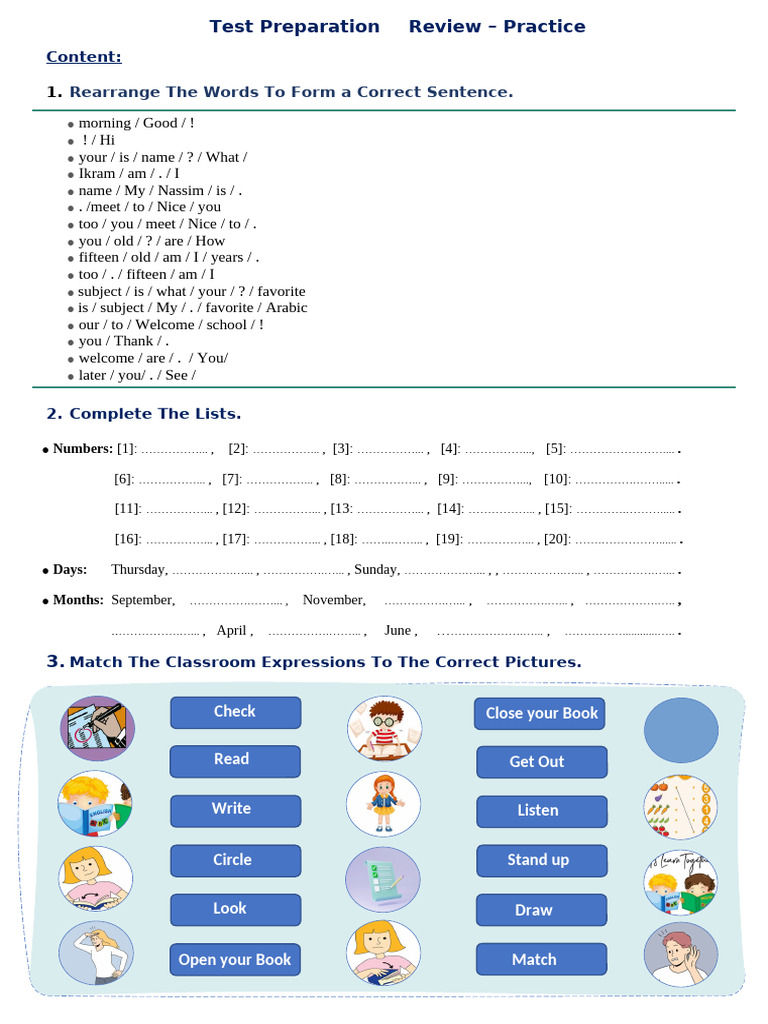 Test Prep: Sentence & Vocabulary Practice | PDF