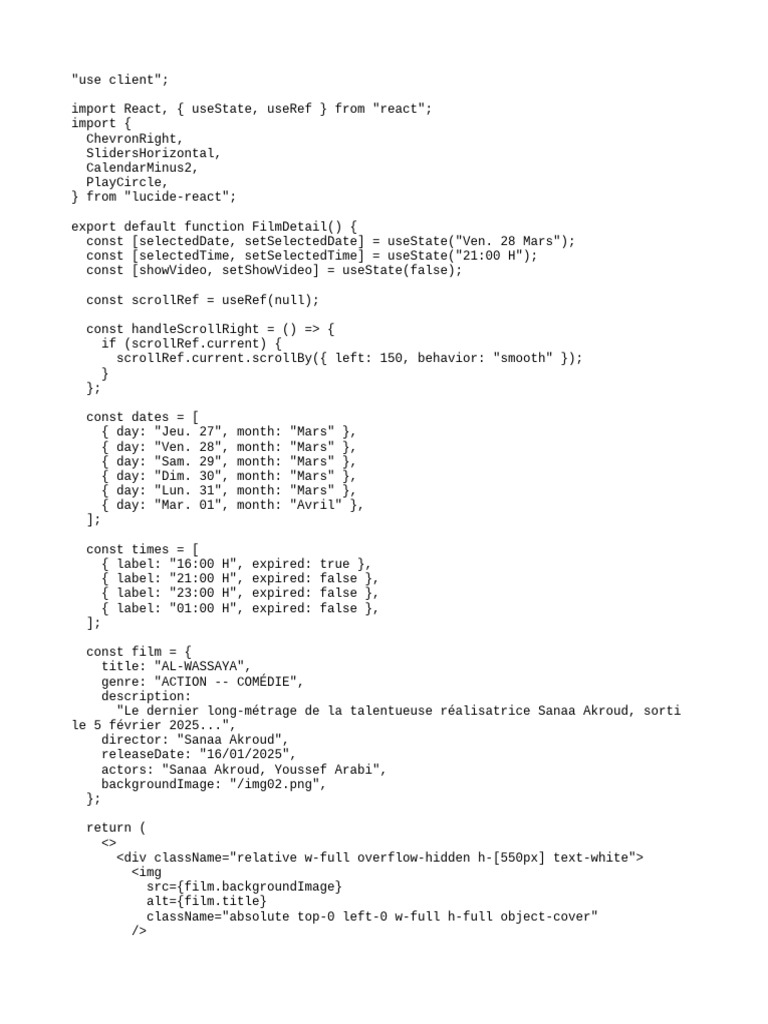Film Detail Component in React | PDF