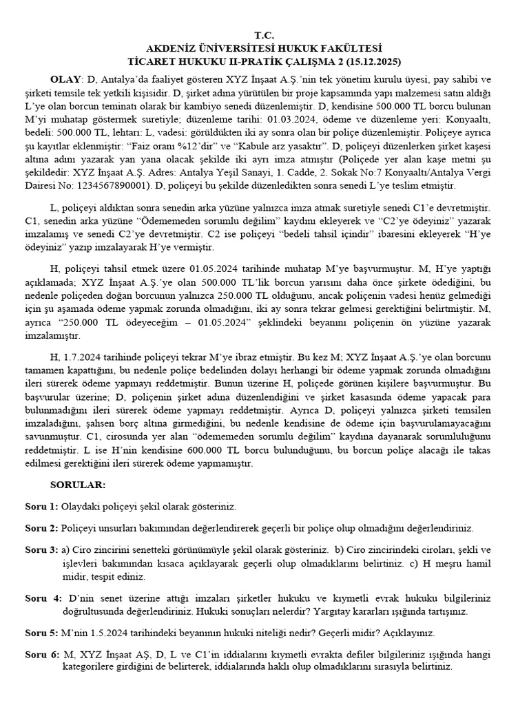 Pratik 2-Sorular Ve Çözümü | PDF