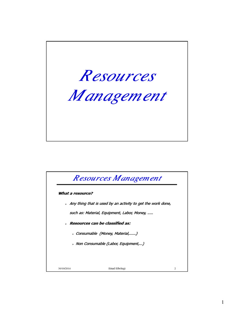 Resource Management Techniques Explained | PDF | Mathematical ...