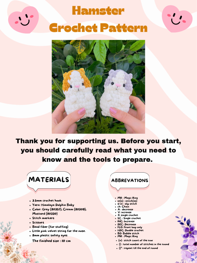 Hamster Crochet Pattern Guide | PDF | Crochet | Needlework