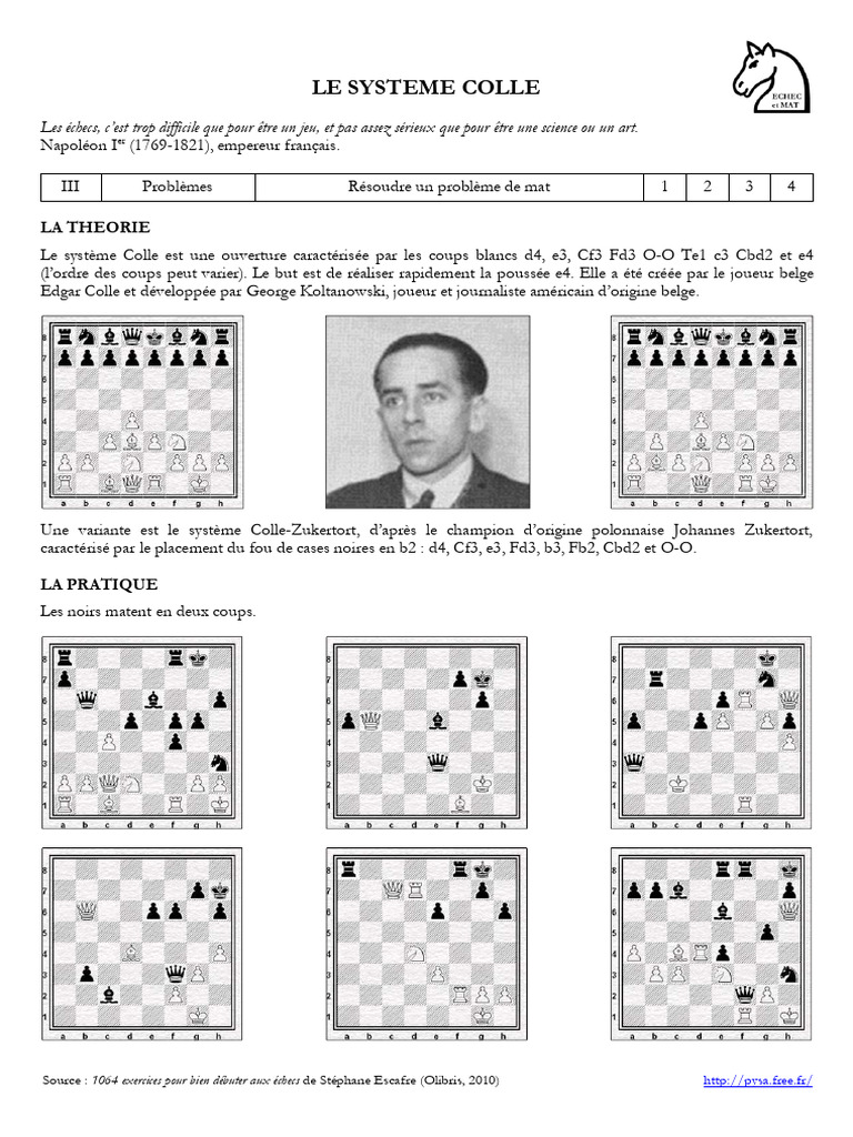 Introduction au Système Colle aux Échecs | PDF