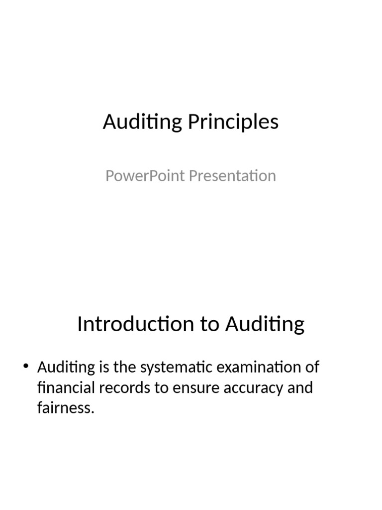 Key Auditing Principles Explained | PDF