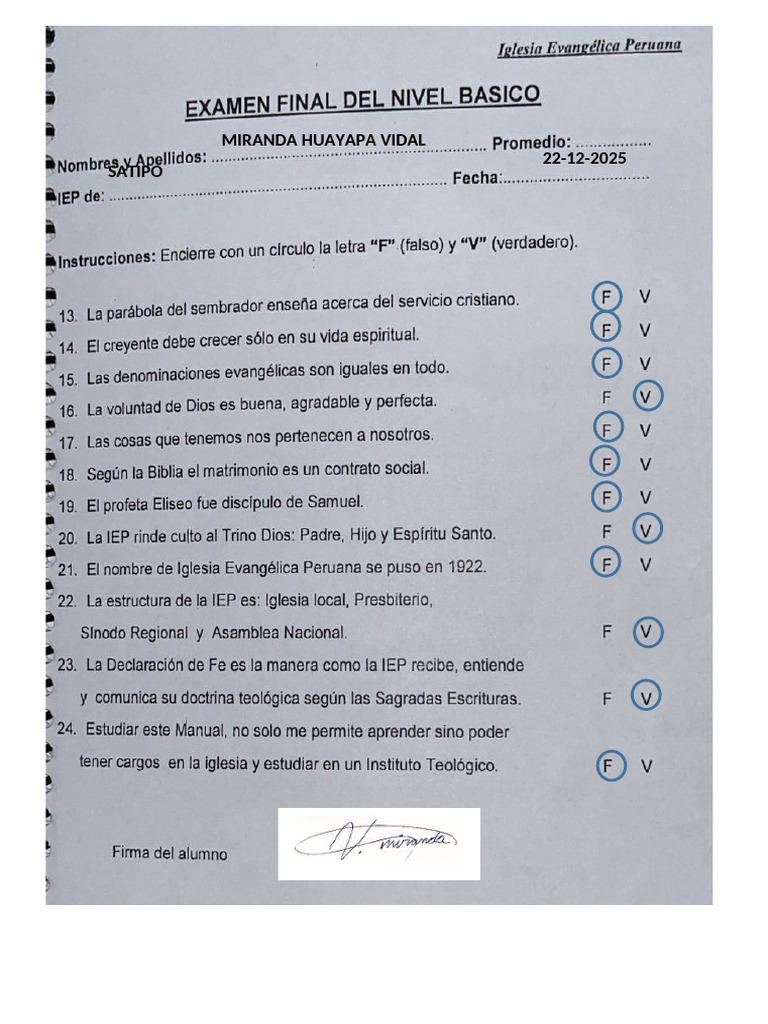 Examen Iglesia | PDF