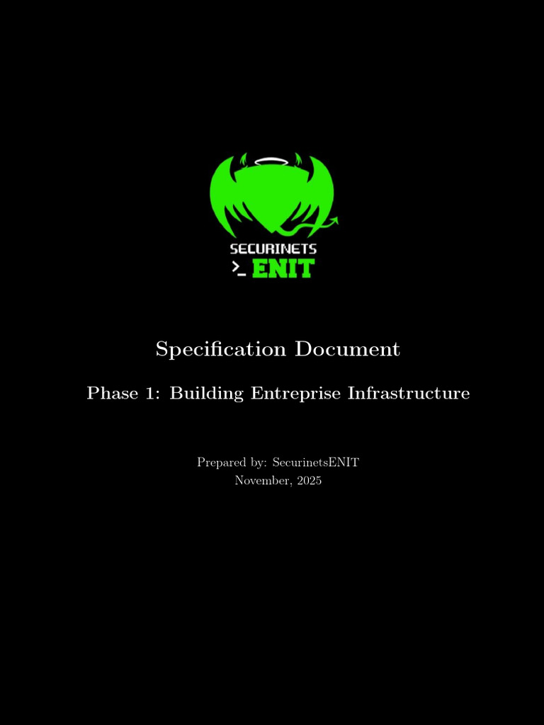Enterprise Infrastructure Specification Document | PDF | Active ...