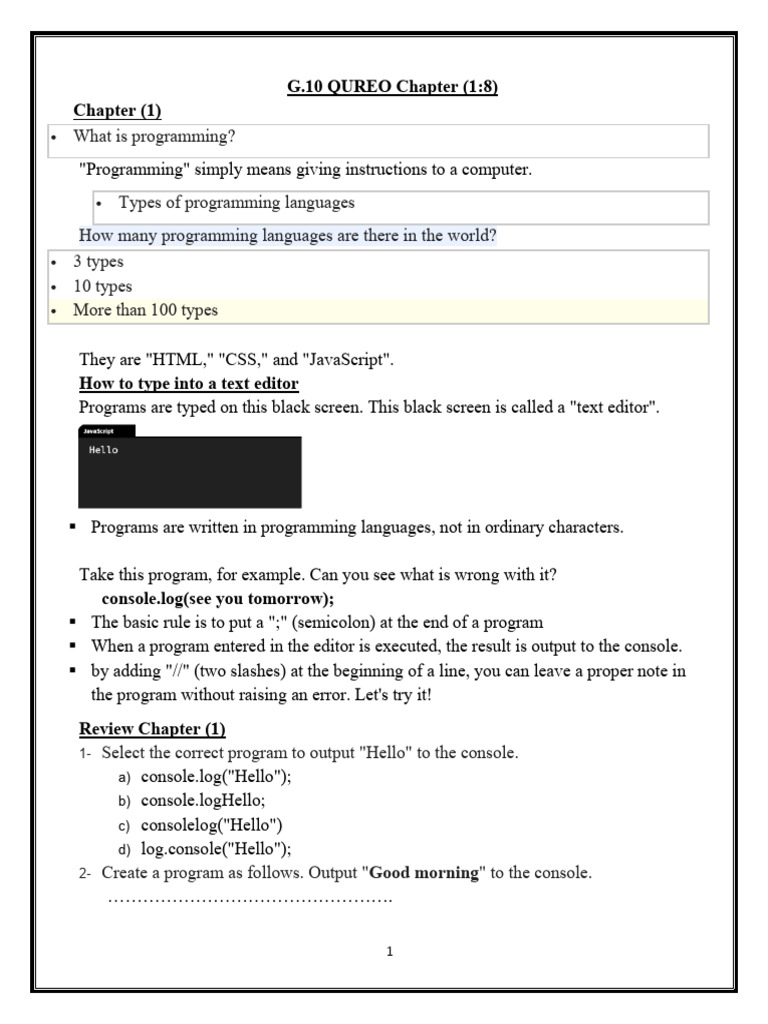 Introduction to Programming Basics | PDF | Computer Terminal | Computer ...