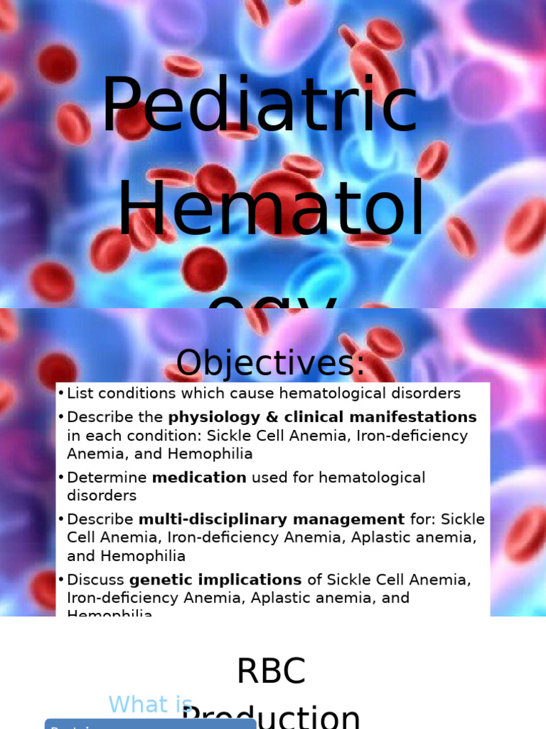 STUDENT Pediatric Hematology-3 | PDF | Anemia | Tissue (Biology)