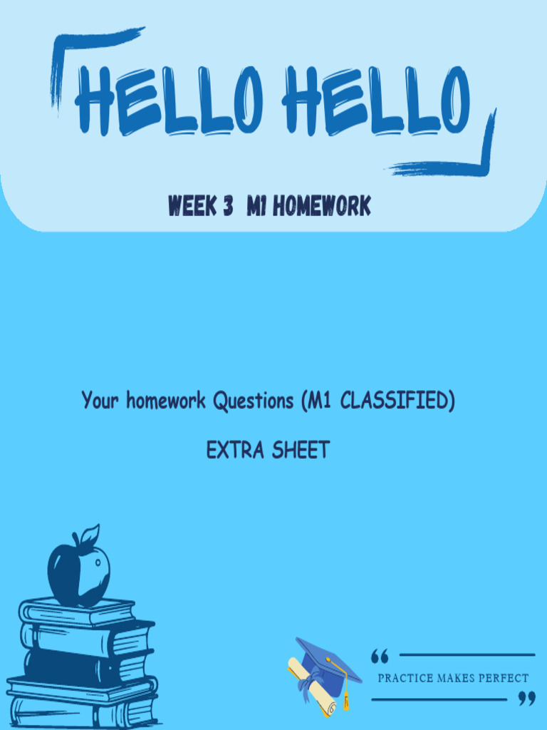 Extra Sheet Week 3 M1-D6162027a2 | PDF | Mass | Quantity