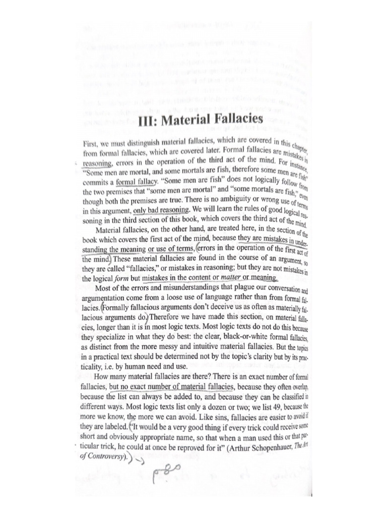 III Material Fallacies | PDF