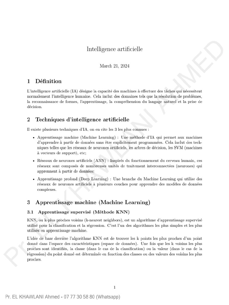 Intelligence Artificielle | PDF