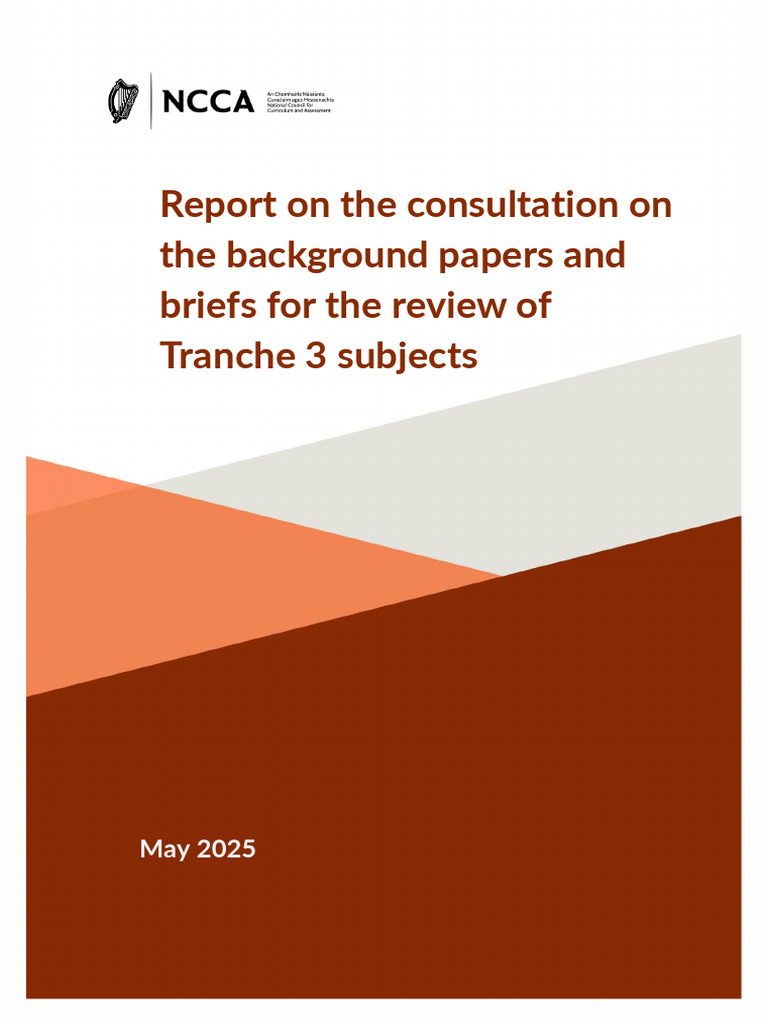 Tranche 3 Subjects Consultation Report | PDF | Teachers | Learning