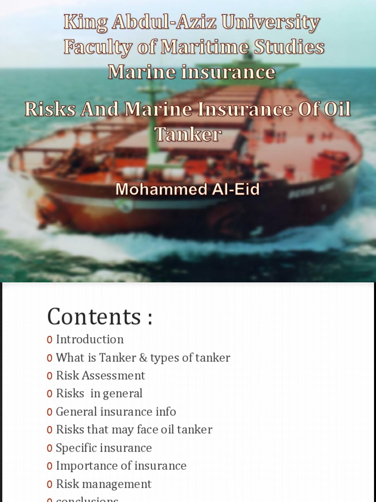 Risks and Marine Insurance of Oil Tanker | PDF | Oil Tanker | Liquefied ...