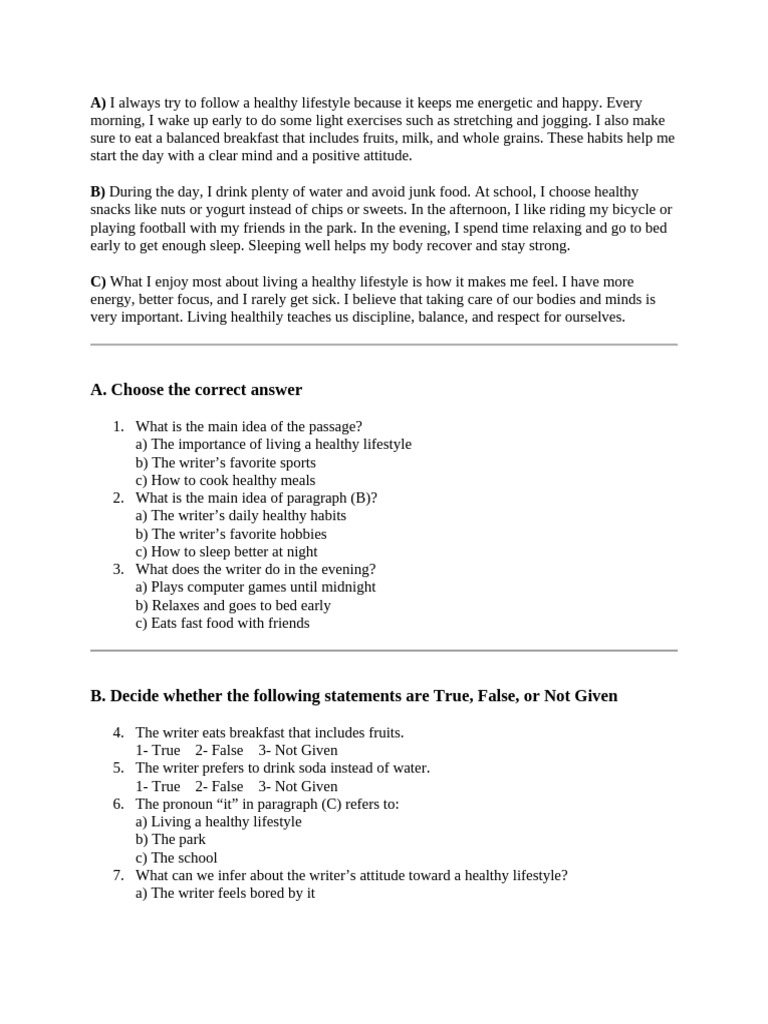 Sample Test .. 2 | PDF | Junk Food