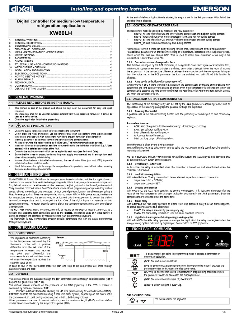 Digital Controller for Refrigeration Fans | PDF | Relay | Thermostat