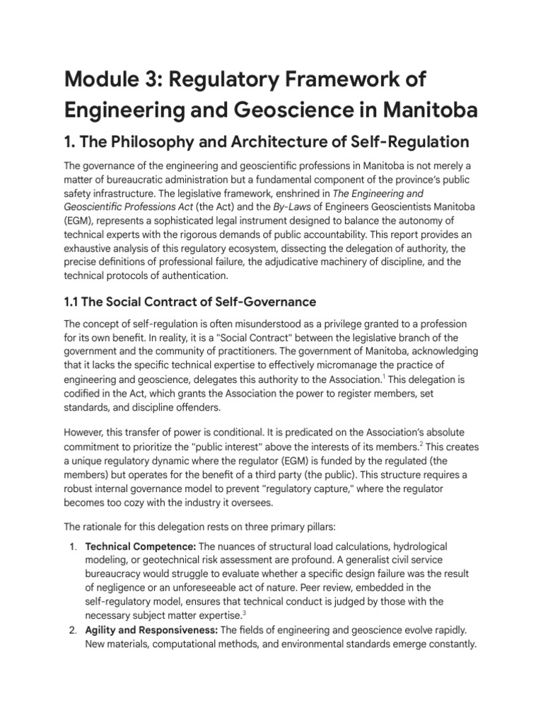 Regulatory Framework for Engineers in Manitoba | PDF | Professional ...