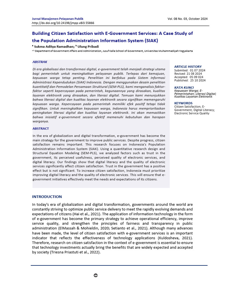 Enhancing Citizen Satisfaction in E-Government | PDF | E Government ...