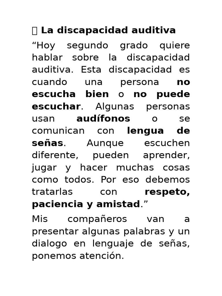 ? La Discapacidad Auditiva | PDF