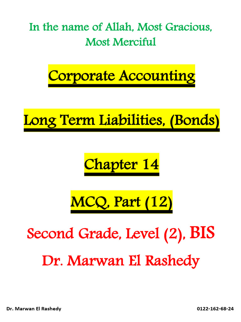 Corporate Accounting: Long Term Liabilities | PDF | Bonds (Finance ...