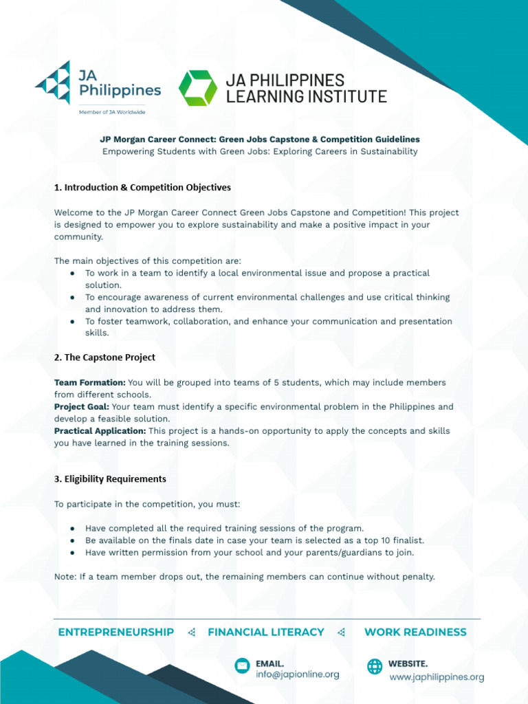 JP Morgan Green Jobs Competition Guide | PDF | Mentorship
