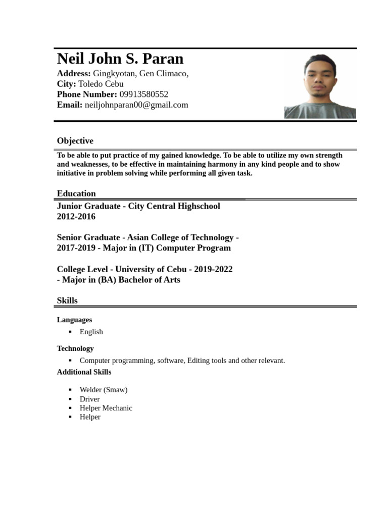 Resume Neil Paran | PDF