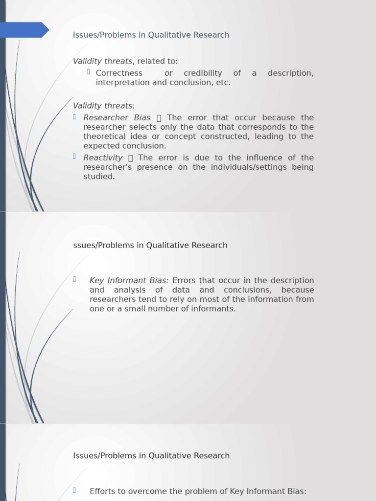 Validity Threats in Qualitative Research | PDF