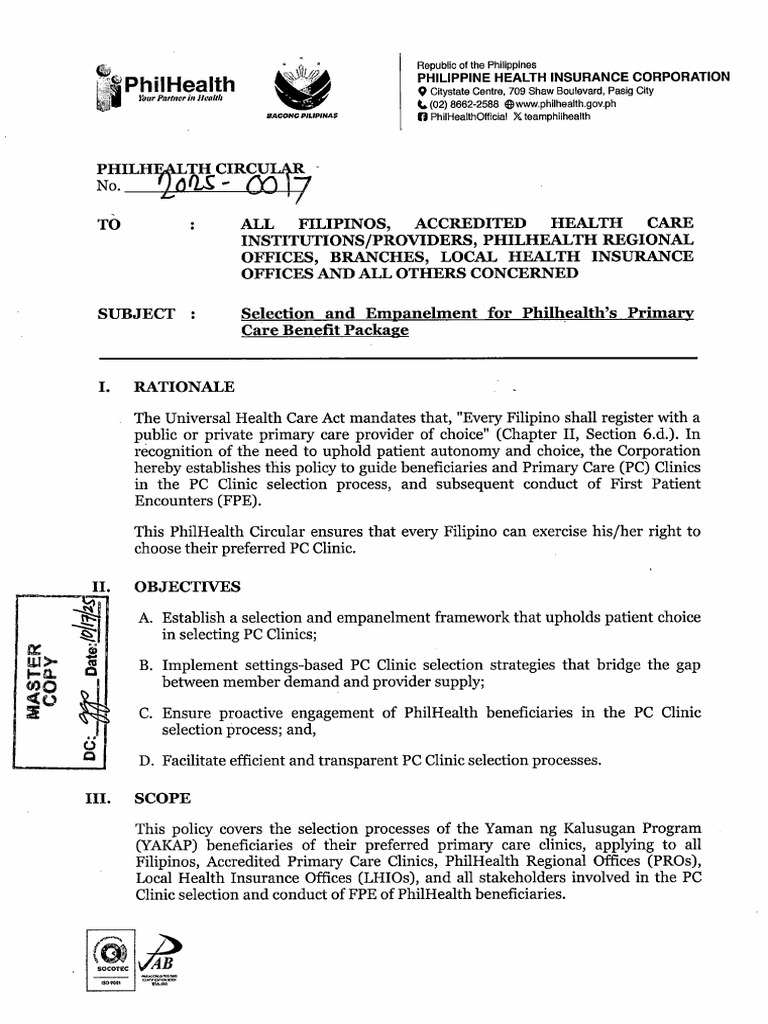 PhilHealth Primary Care Clinic Selection Guide | PDF | Government