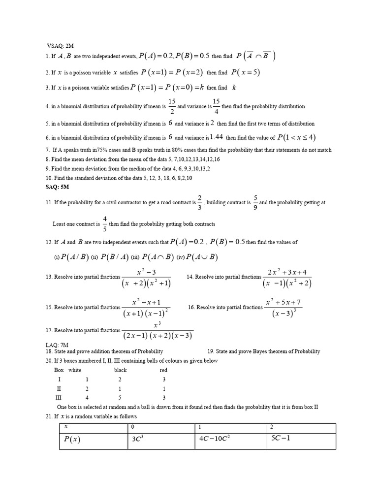 2A-PF-P-RV-ST-25 | PDF | Probability Distribution | Variance