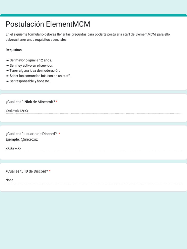 Postulación ElementMCM | PDF