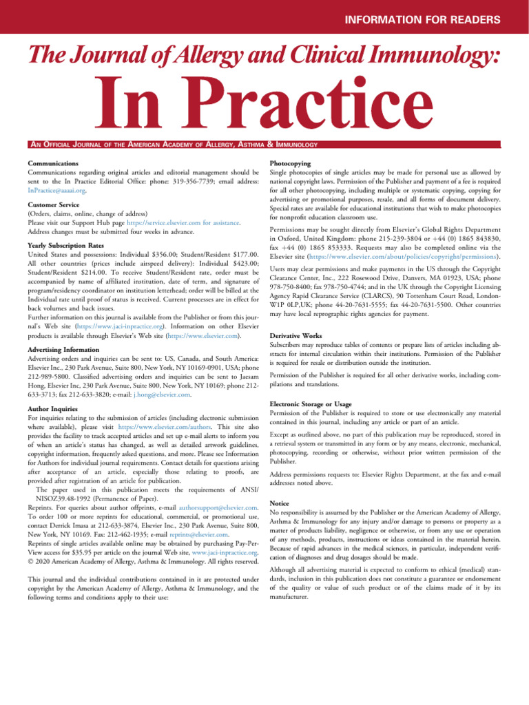 Subscription and Author Guidelines for JACI | PDF